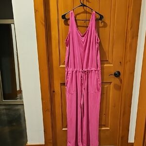 Lou & Grey Fuchsia Sleeveless Jumpsuit